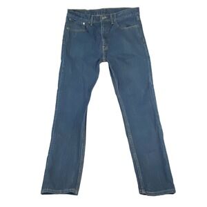 Levi's 521 Jeans Mens 34x30 Slim Taper Blue Medium Wash Denim Zip Fly